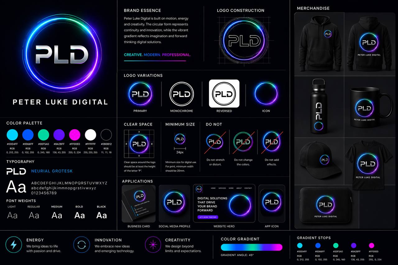 Brand identity example — Peter Luke Digital